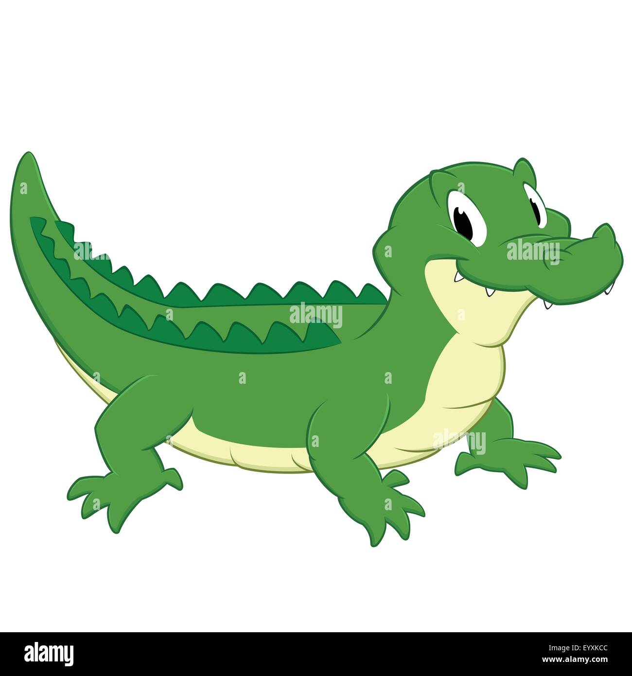 Cartoon crocodile. Isolated object for design element Stock Vector
