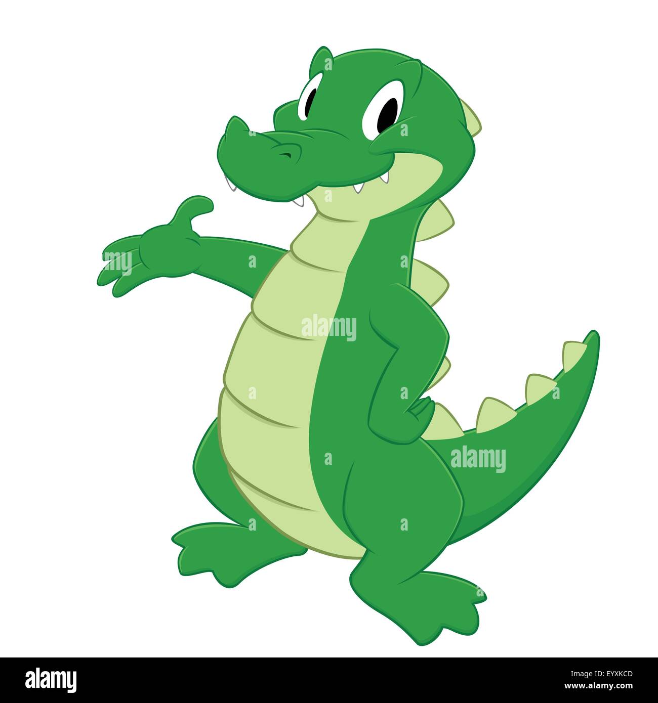 Cartoon crocodile. Isolated object for design element Stock Vector