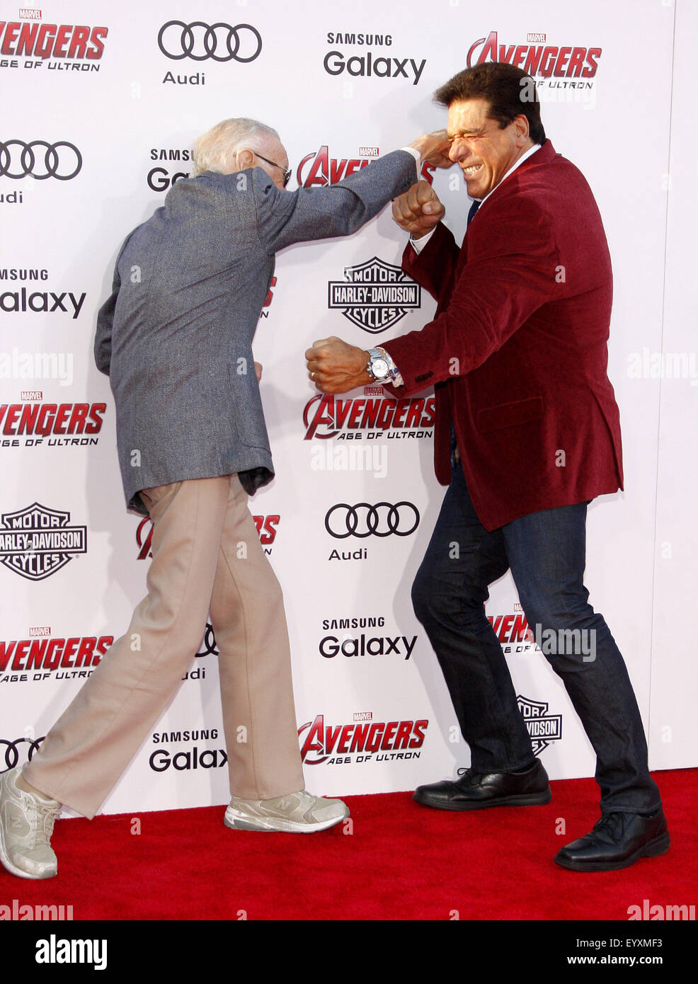 Stan Lee and Lou Ferrigno at the World premiere of Marvel's 'Avengers ...
