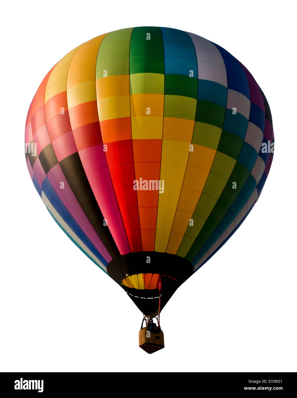 Colorful hot air balloon isolated against a white background Stock ...