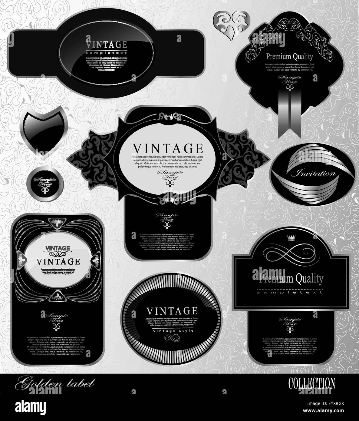 black gold labels Stock Vector Image & Art Alamy