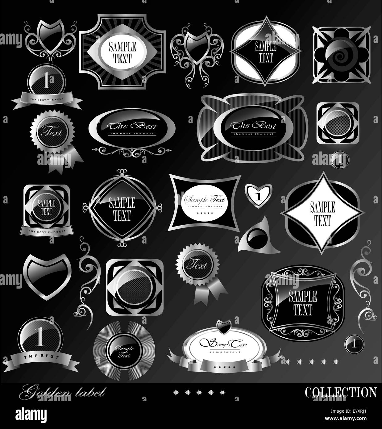 Retro vector golden label Stock Vector Image & Art - Alamy