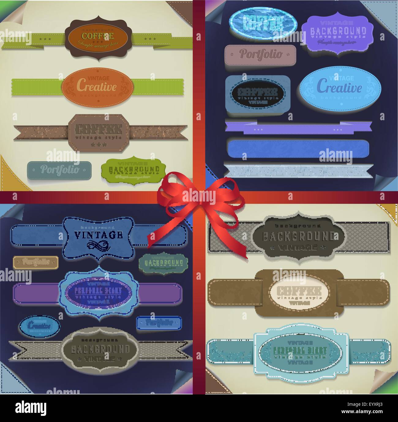 Set of vector retro ribbons Stock Vector Image & Art - Alamy