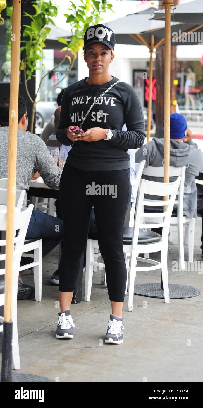 Basketball Wives LA star Malaysia Pargo has lunch in Hollywood