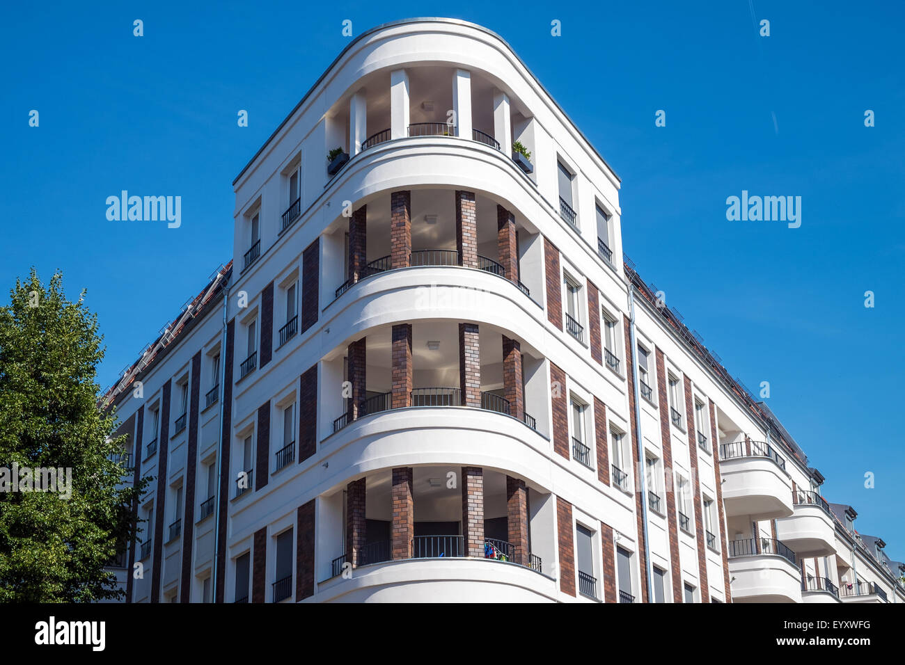 Modern house with flats seen in Berlin, Germany Stock Photo Alamy