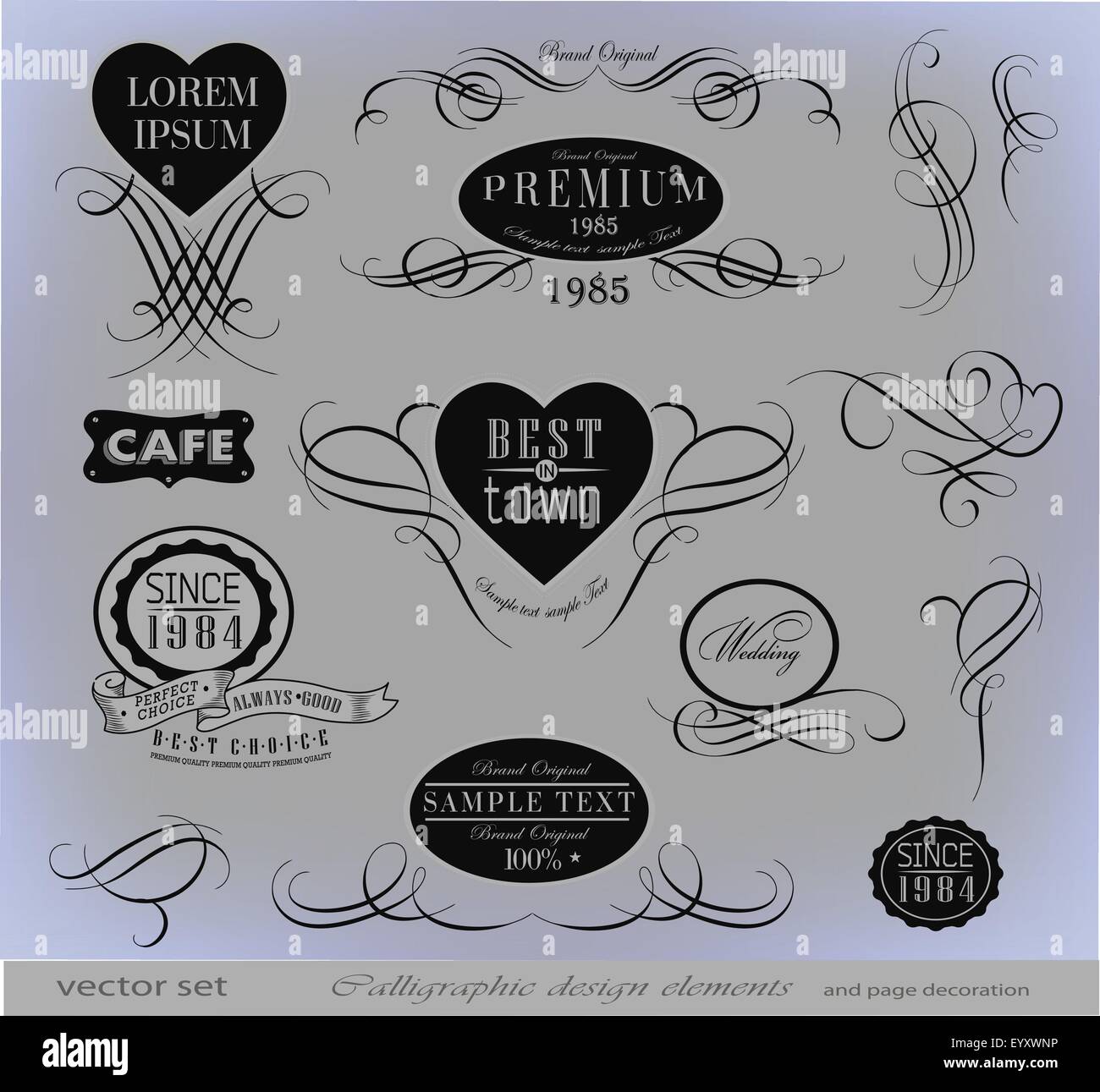 calligraphic design elements Stock Vector Image & Art - Alamy