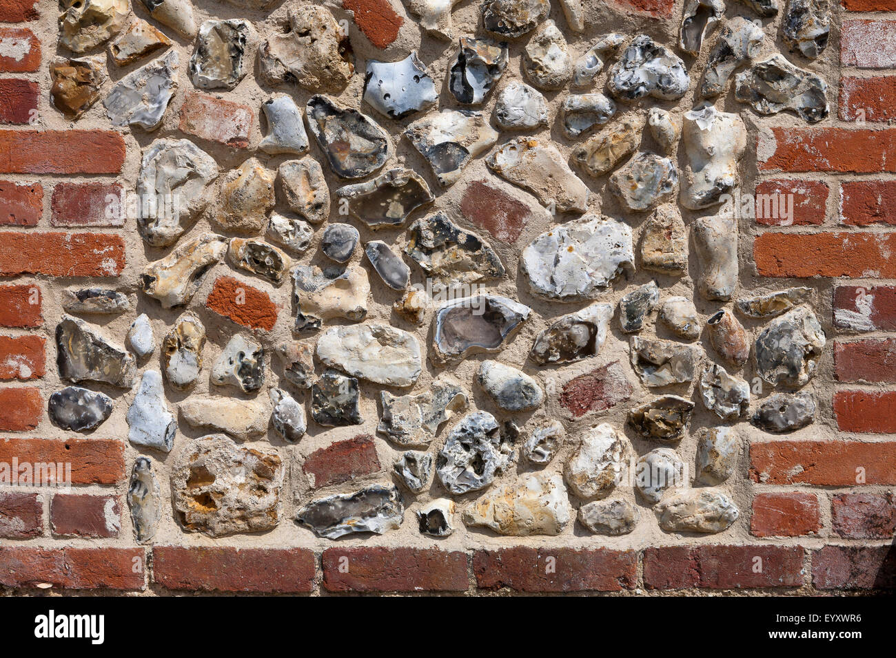Detail of a flint and red brick wall, Norfolk, England Stock Photo Alamy