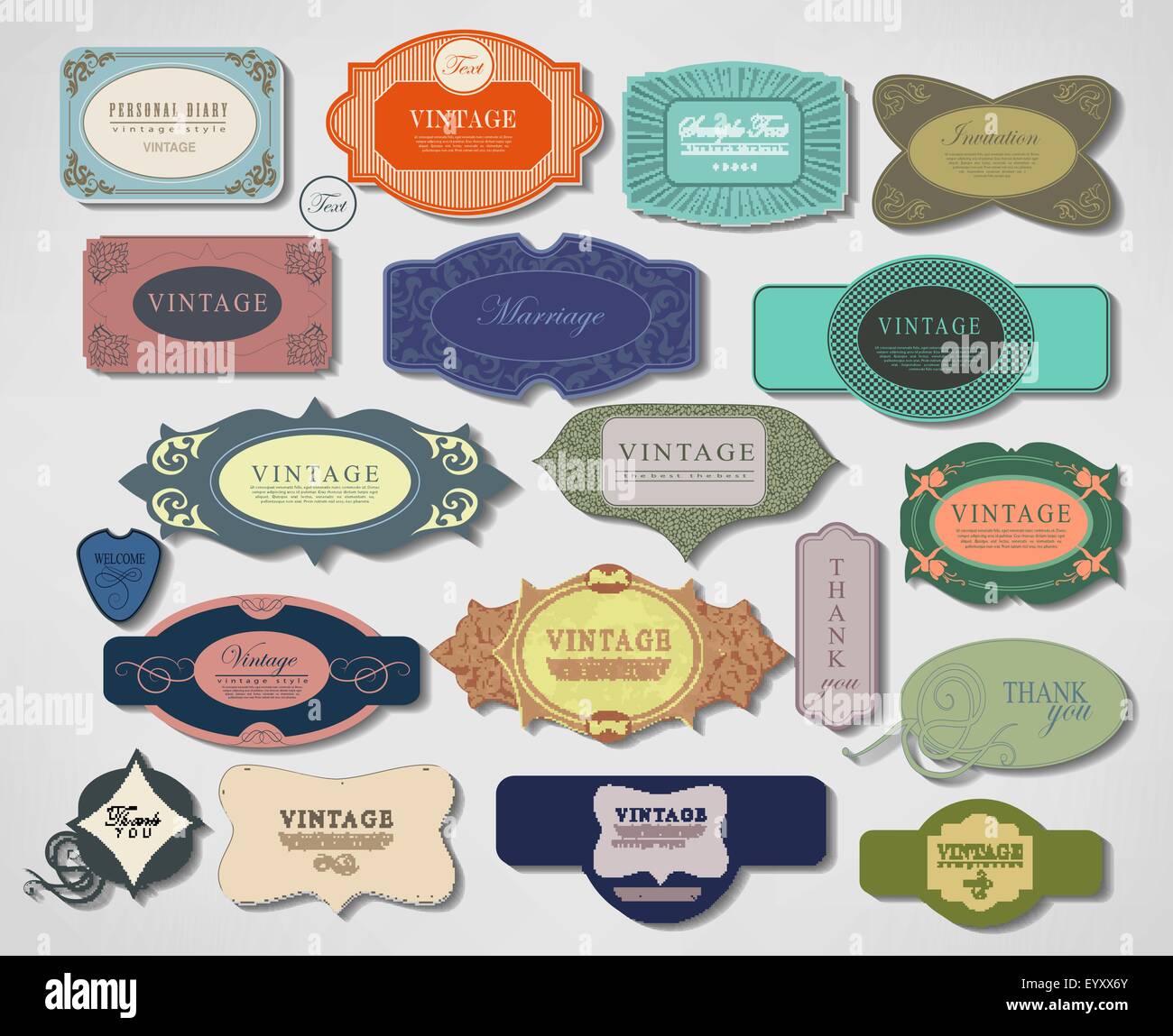 set retro vintage ribbons and label Stock Vector Image & Art - Alamy