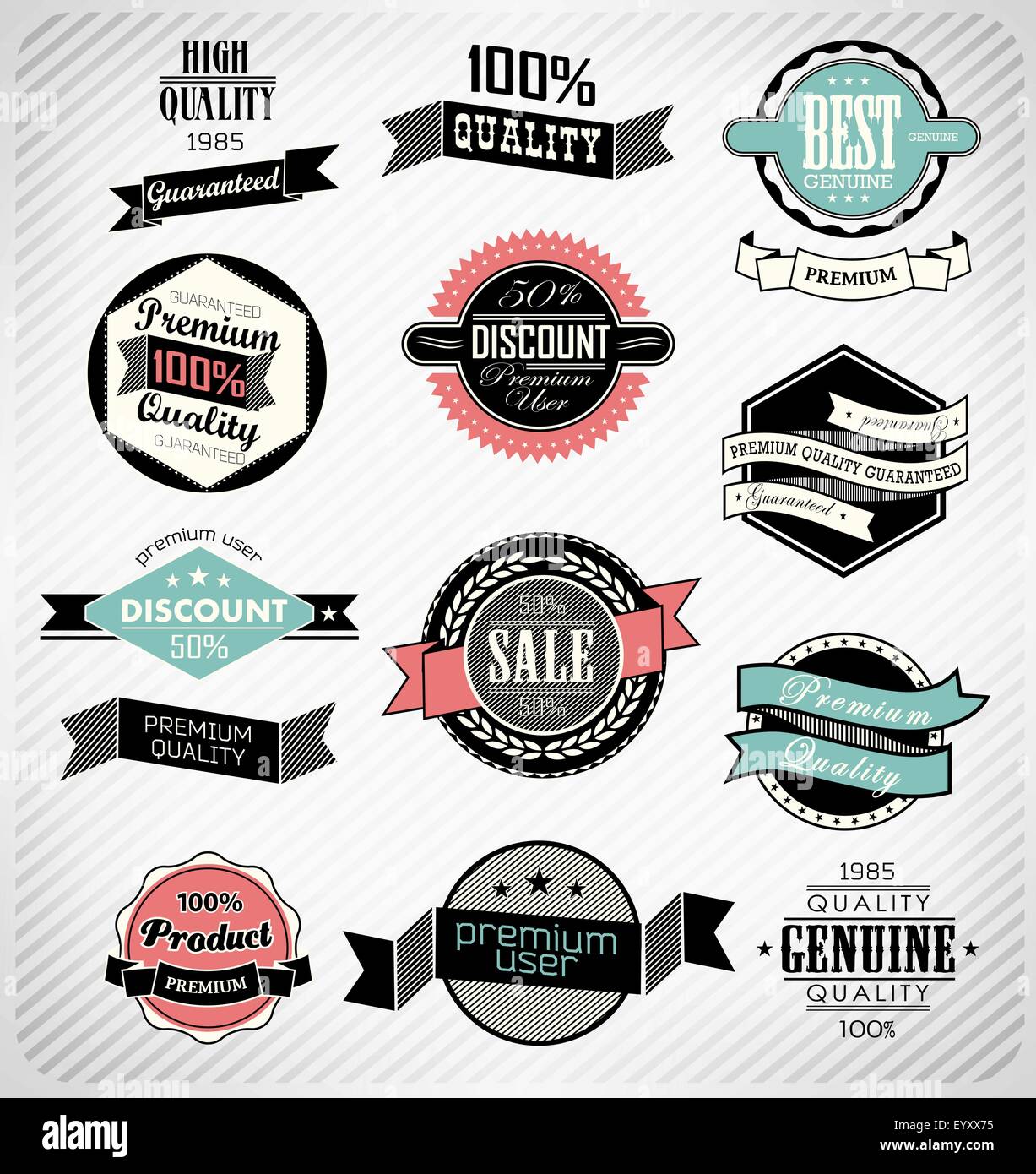 set retro vintage ribbons and label Stock Vector Image & Art - Alamy