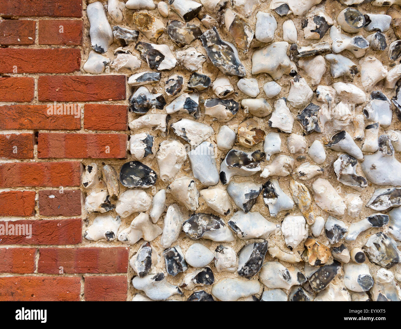 Detail of a flint and red brick wall, Norfolk, England Stock Photo Alamy