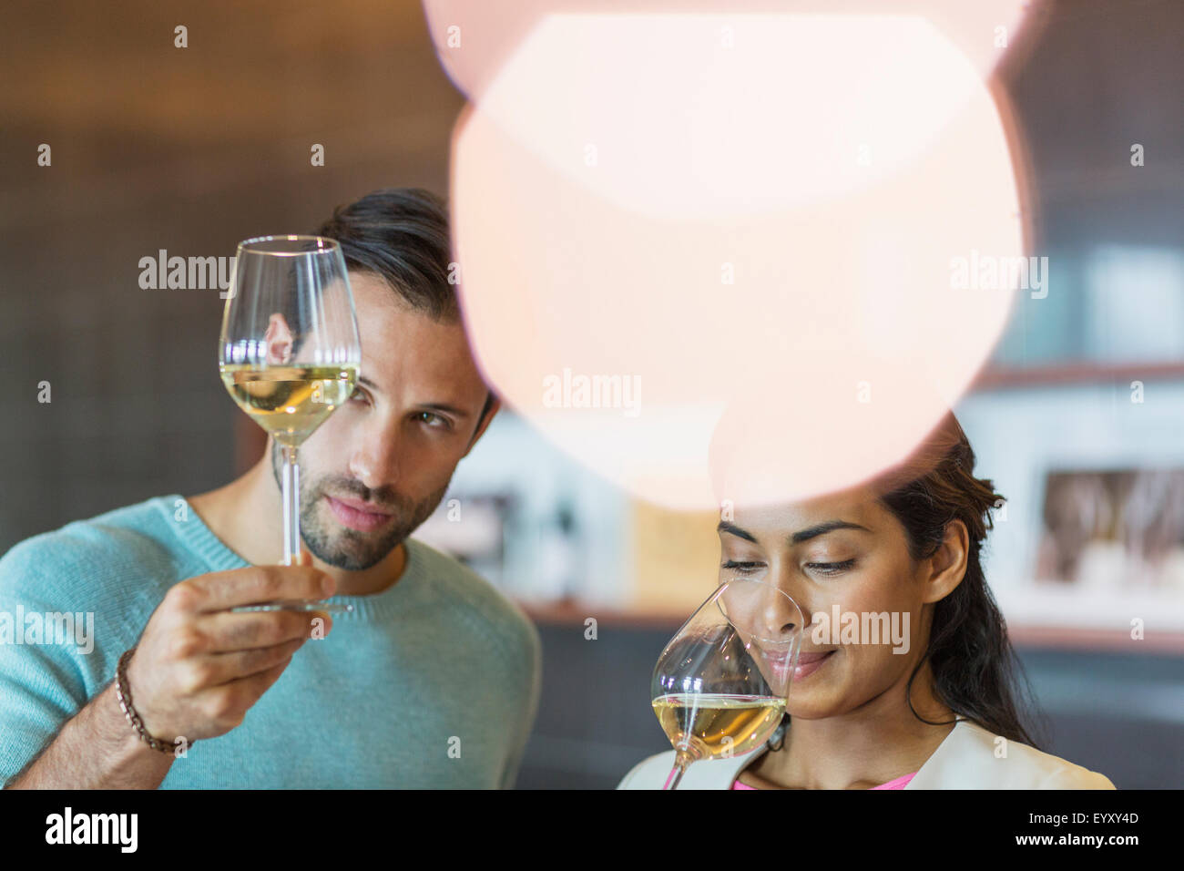 Couple wine tasting Stock Photo