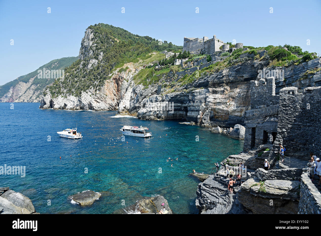 Grotto Bay And Castle Swimming Area Porto Venere Porto Venere La grotto-bay-and-castle-swimming-area-porto-venere-porto-venere-la