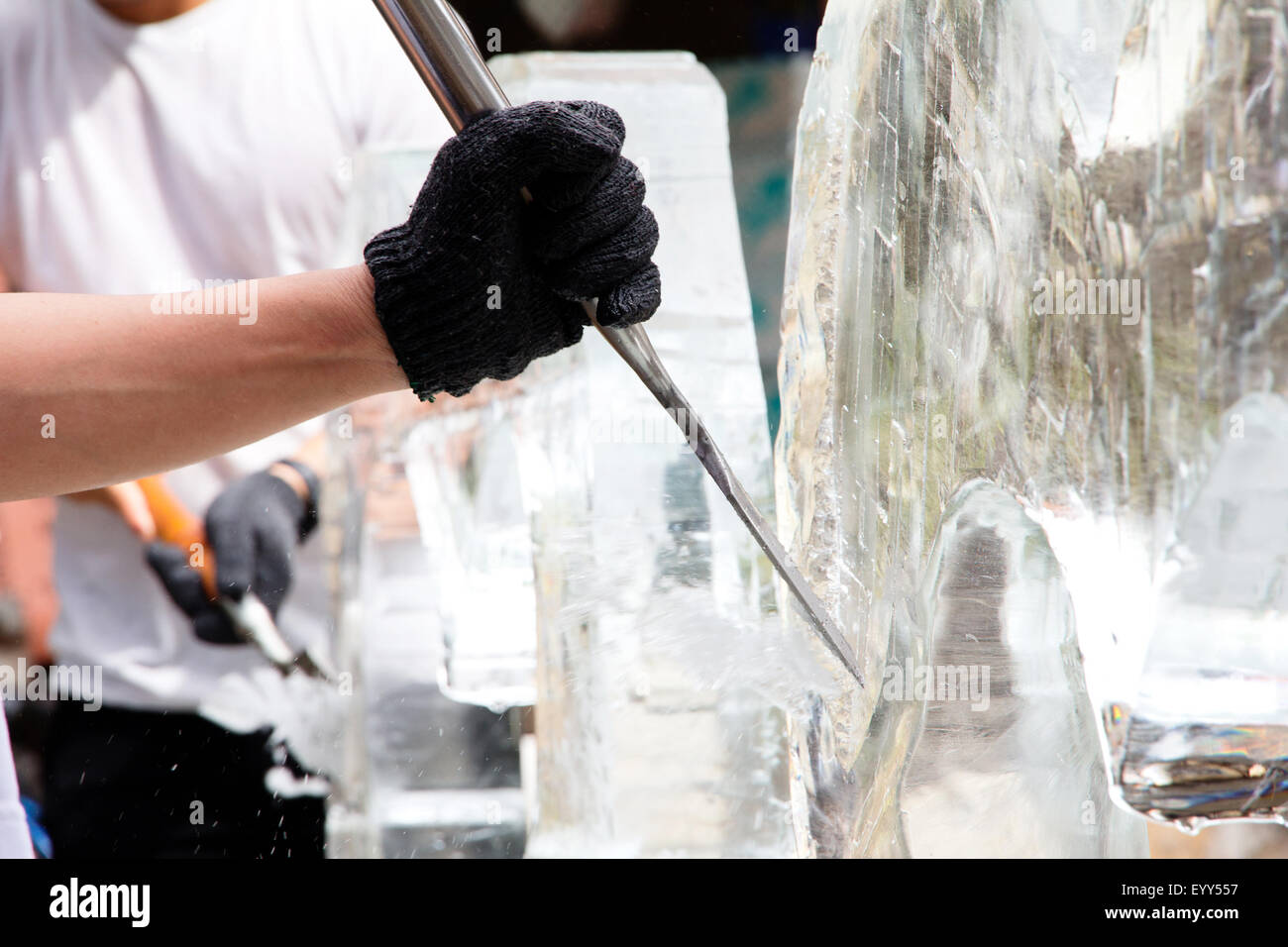Ice Sculpture Carving Stock Photo Alamy