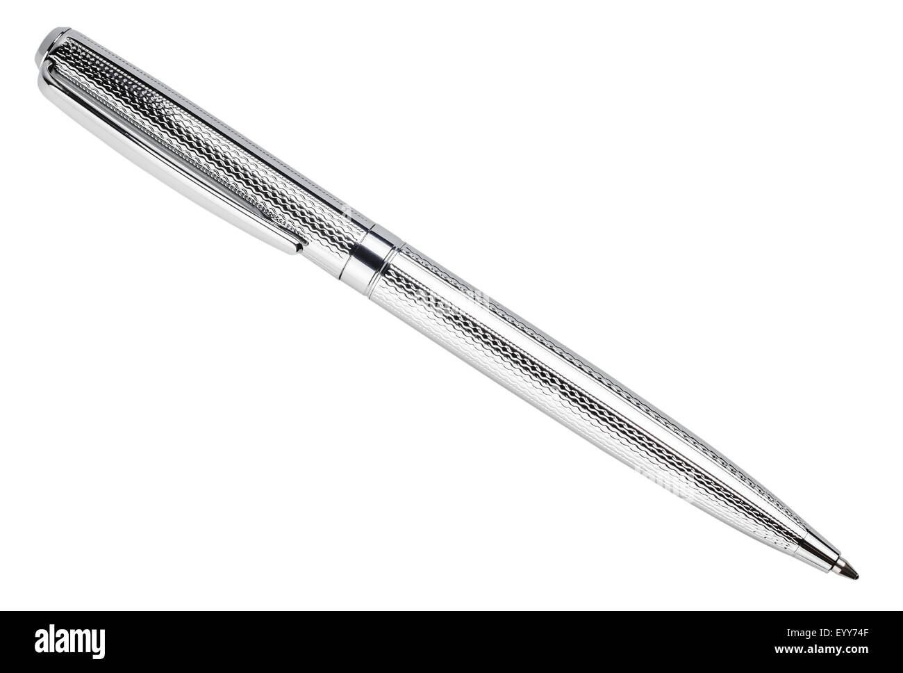 the silver pen isolated on white background Stock Photo - Alamy