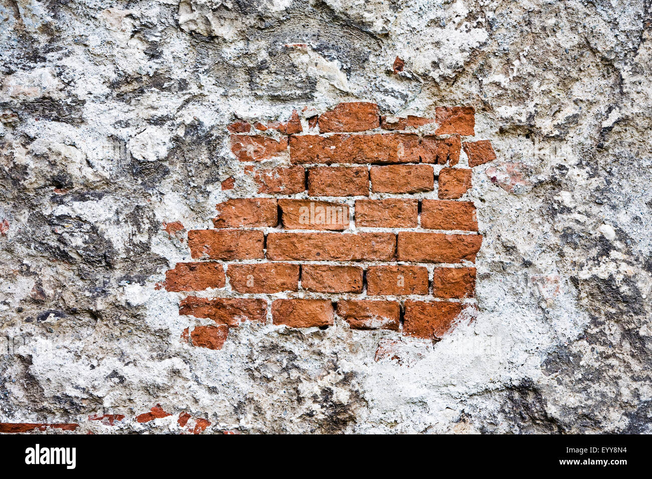 partly plastered brick wall, Austria, Vienna Stock Photo