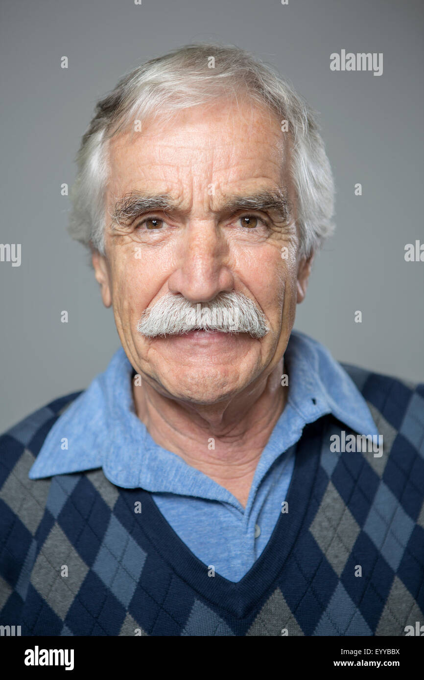 Close up of older Caucasian man Stock Photo