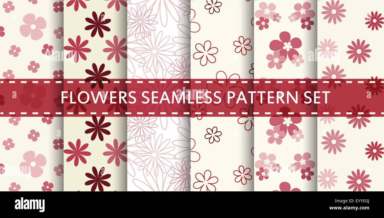 Flowers seamless pattern. Vector set Stock Vector Image & Art - Alamy