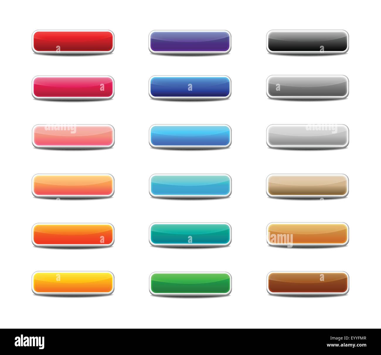 Set of colored web buttons Stock Vector