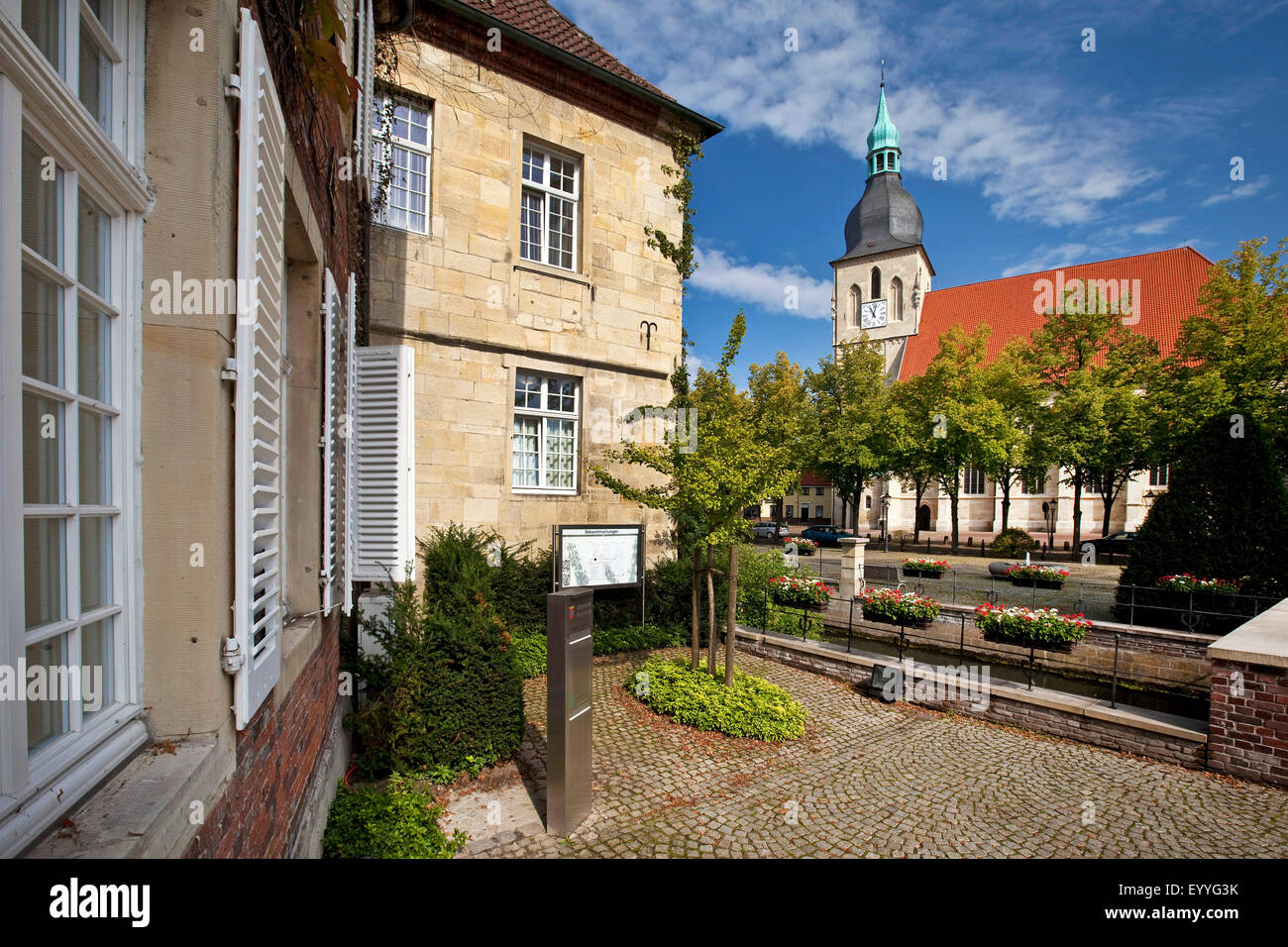 historic Abbey precinct and parish church St. Martin, Germany, North Rhine-Westphalia, Nottuln Stock Photo