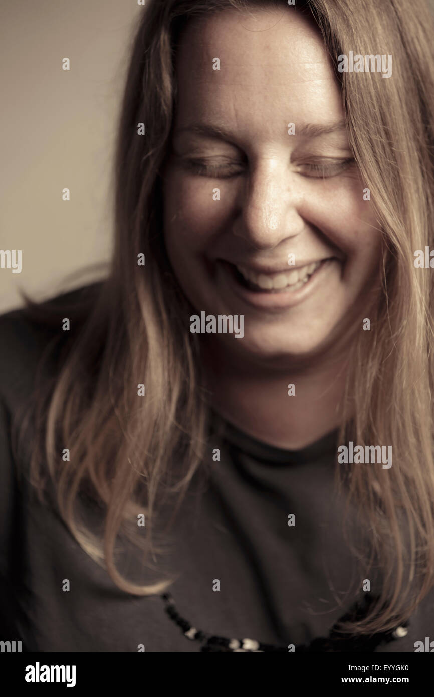 Laughing mature blonde woman hi-res stock photography and images - Alamy