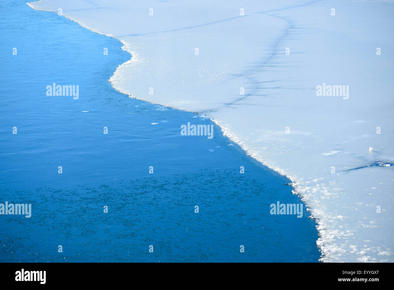 ice on a lake in winter, Austria, Styria Stock Photo