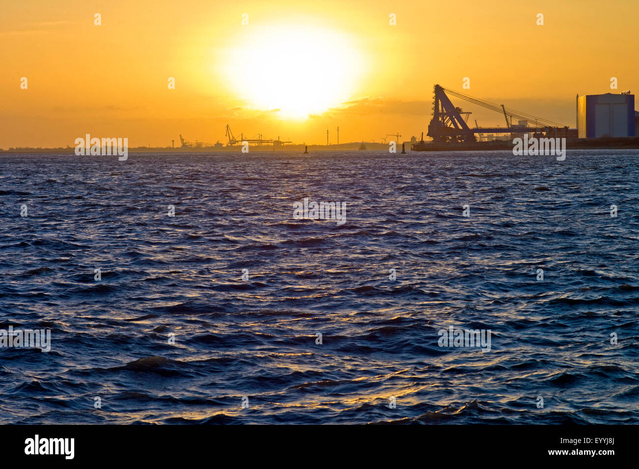 view over the Weser from Bremerhaven onto the city of Nordenham, Germany, Bremerhaven Stock Photo