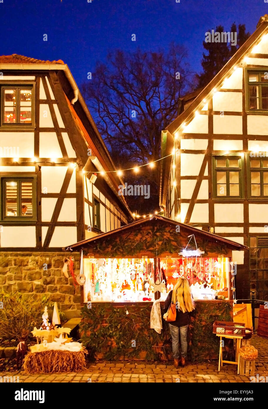 Christmas market at Maste-Barendorf Industrial Heritage Site , Germany, North Rhine-Westphalia, Sauerland, Iserlohn Stock Photo