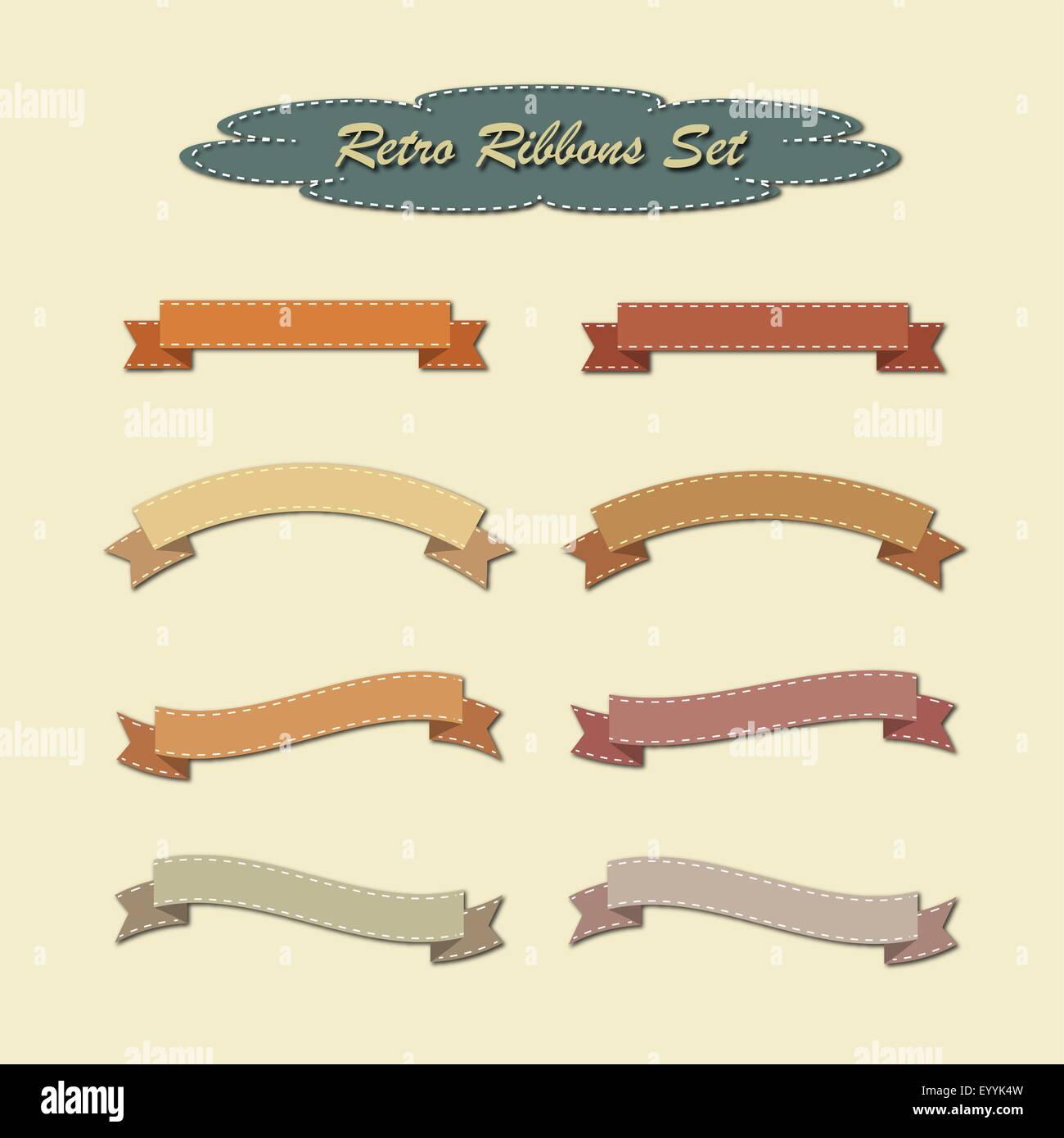 Collection of ribbons in retro vintage style Stock Vector Image & Art ...