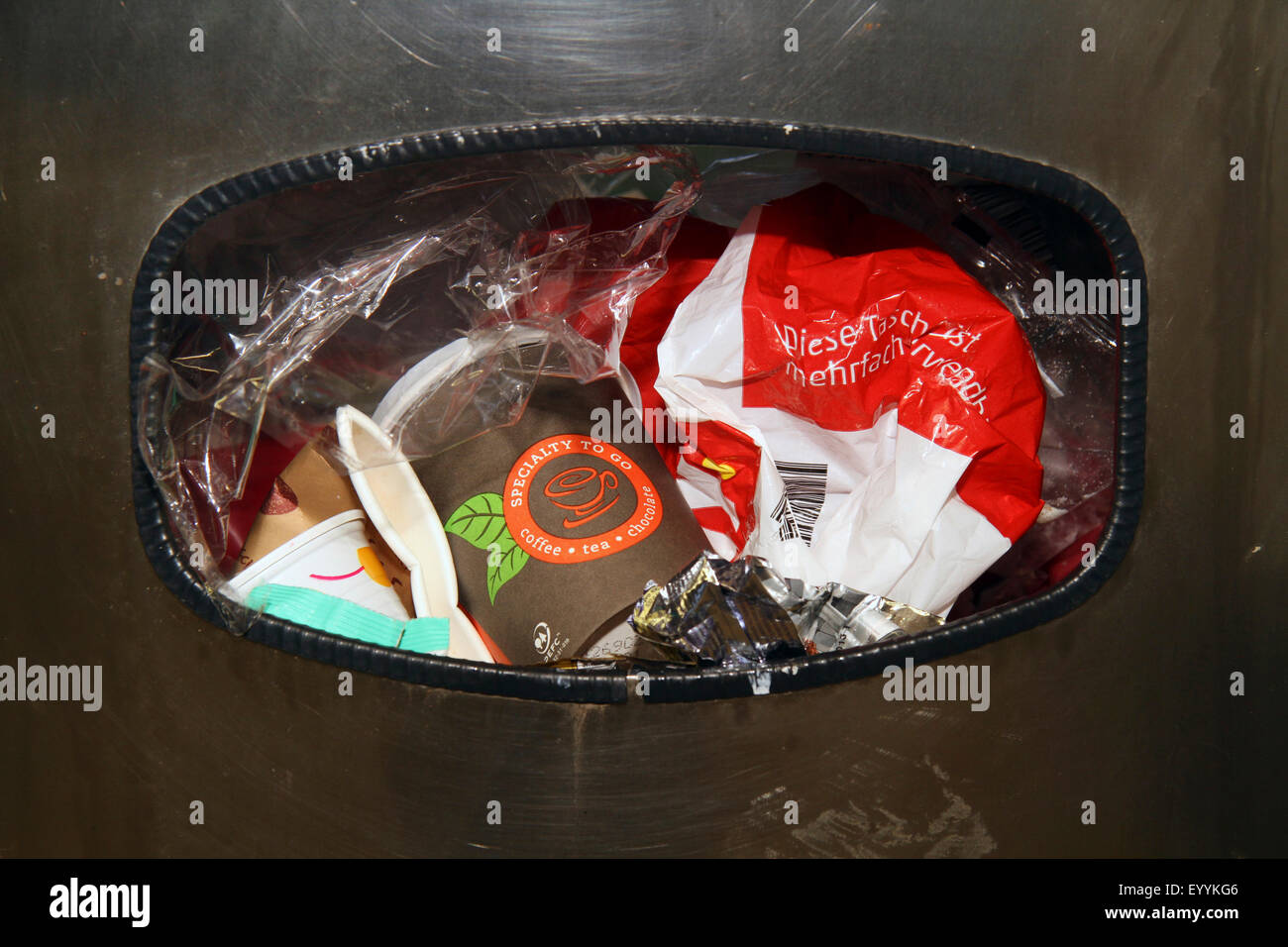 public waste bin, Germany Stock Photo