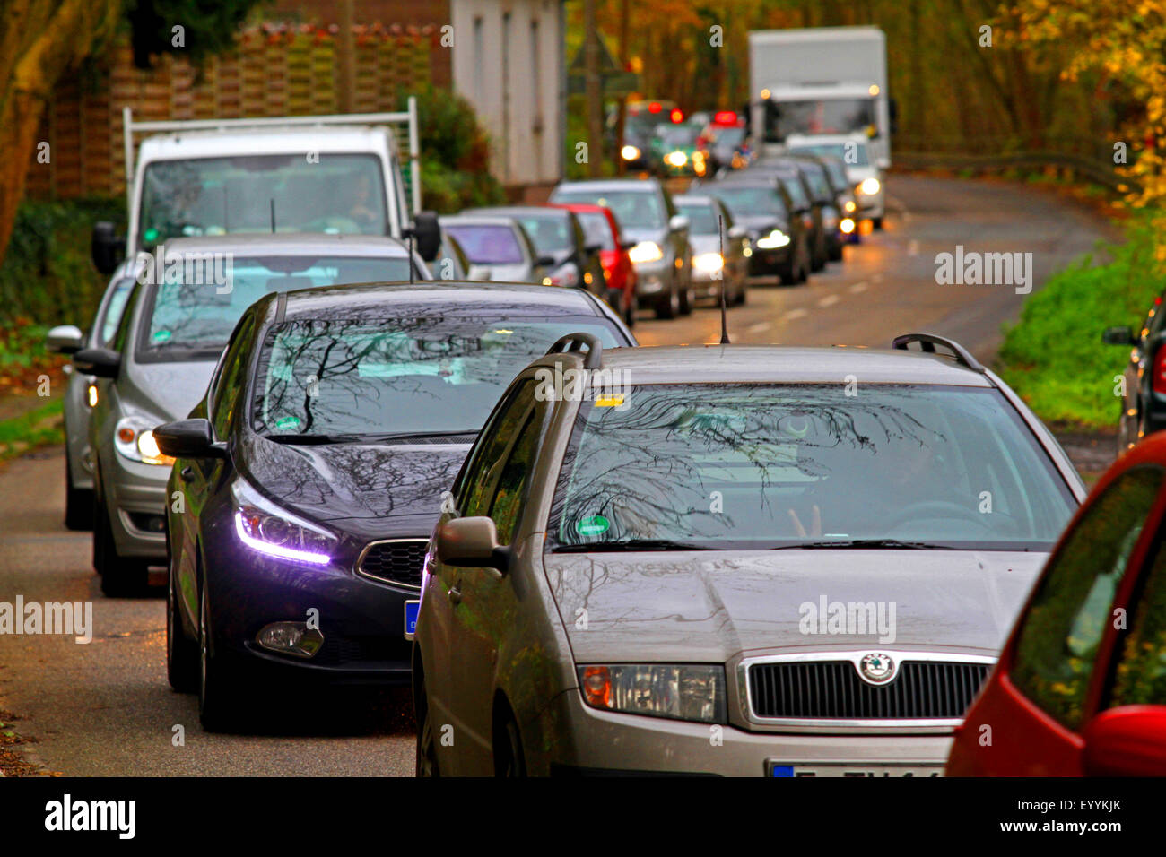 traffic jam on traffic route L191, Germany, North Rhine-Westphalia Stock Photo