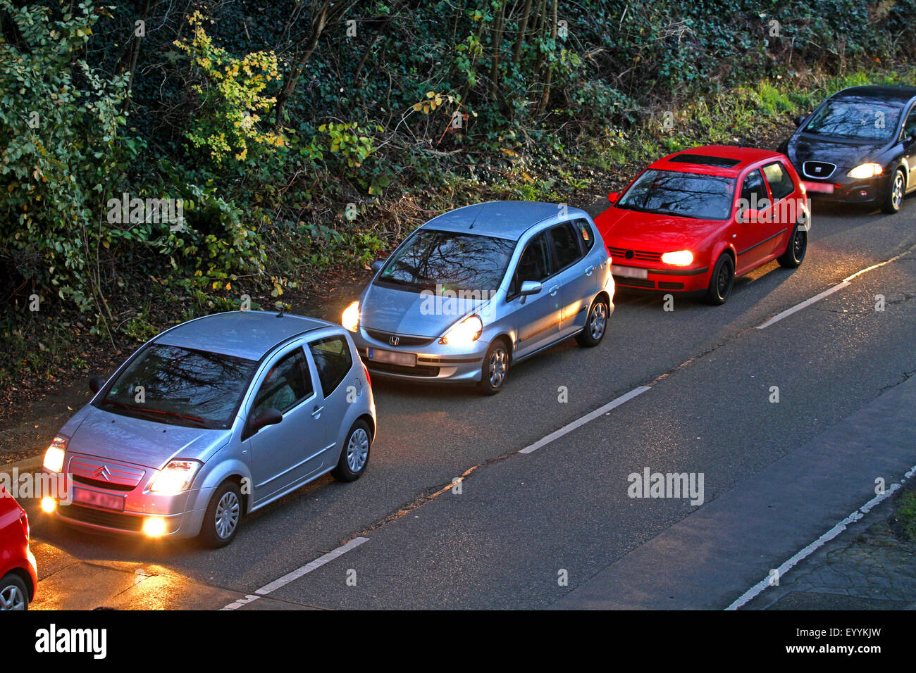 traffic jam on traffic route L191, Germany, North Rhine-Westphalia Stock Photo