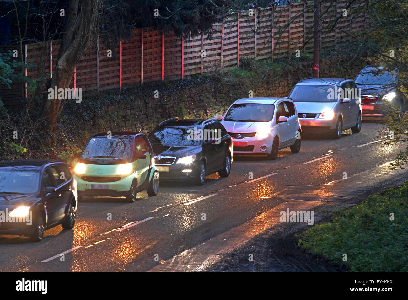 traffic jam on traffic route L191, Germany, North Rhine-Westphalia Stock Photo