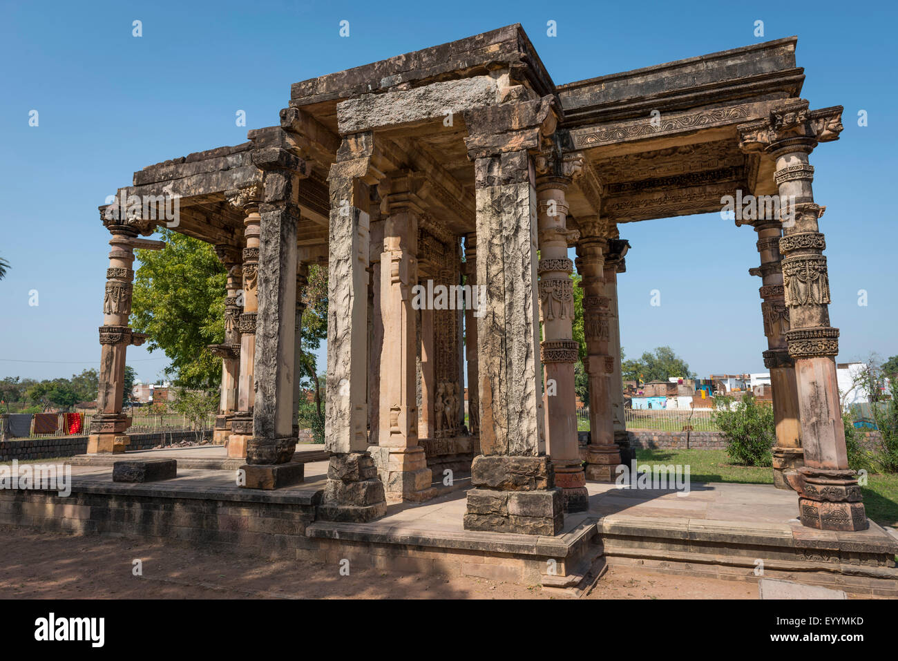 The ruins of an ancient Hindu temple in Khajuraho, Madhya Pradesh, India Stock Photo