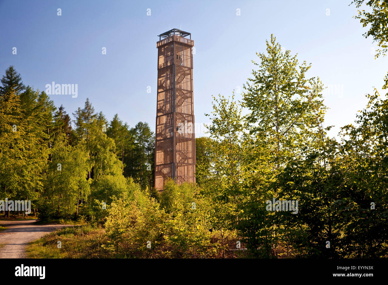 lake Moehne tower in the Arnsberg Forest, watch tower at the barrage, Germany, North Rhine-Westphalia, Sauerland Stock Photo