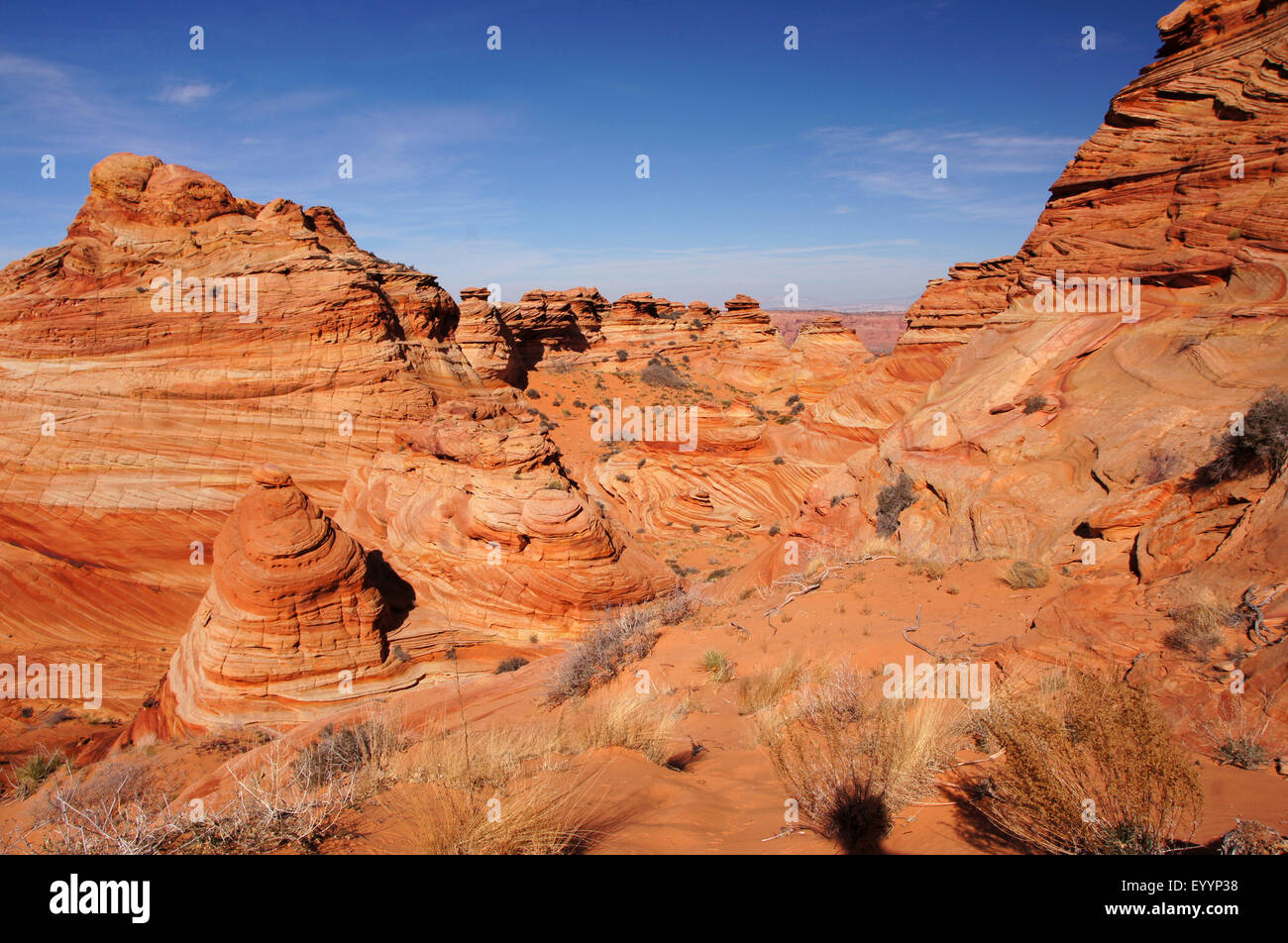 sandstone rock formations of Vermilion Cliffs National Monument, USA, Arizona, Vermilion Cliffs Stock Photo