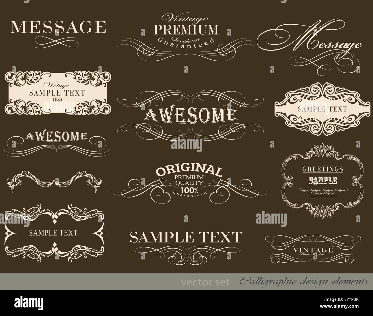 calligraphic design elements Stock Vector Image & Art - Alamy
