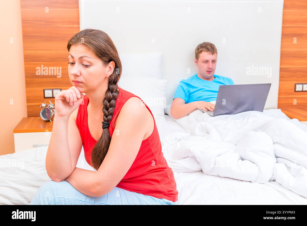 the difficulties of mutual understanding a married couple Stock Photo