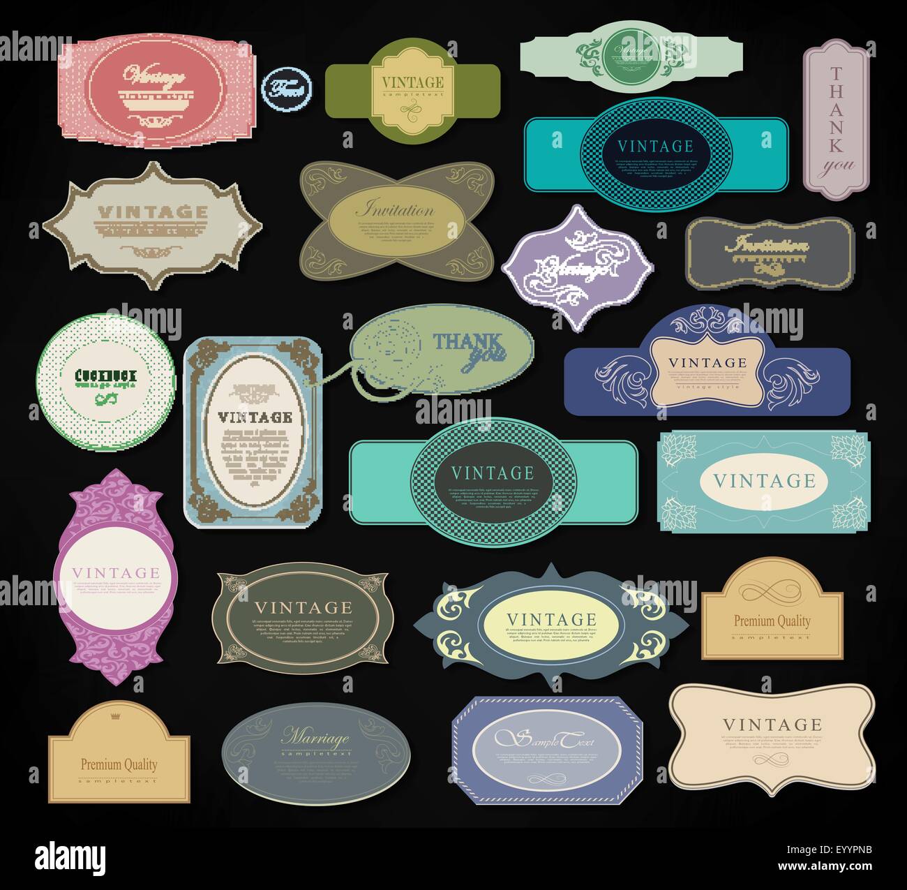 set retro vintage ribbons and label Stock Vector Image & Art - Alamy