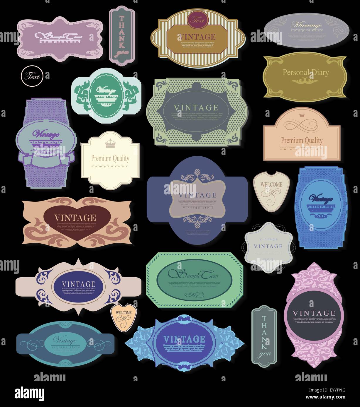 set retro vintage ribbons and label Stock Vector Image & Art - Alamy