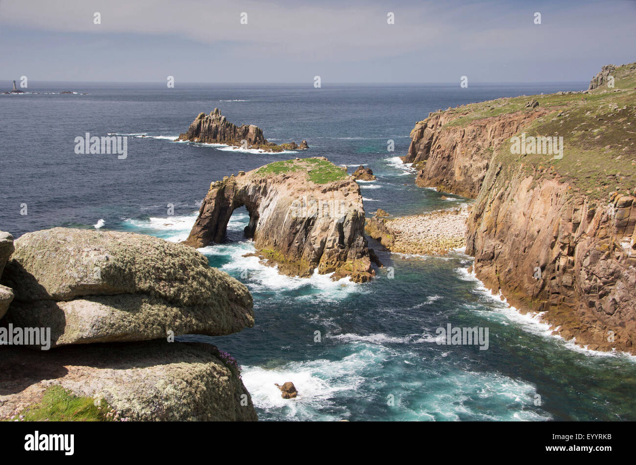 Lands End in Cornwall, United Kingdom, England, Cornwall, Lands End Stock Photo
