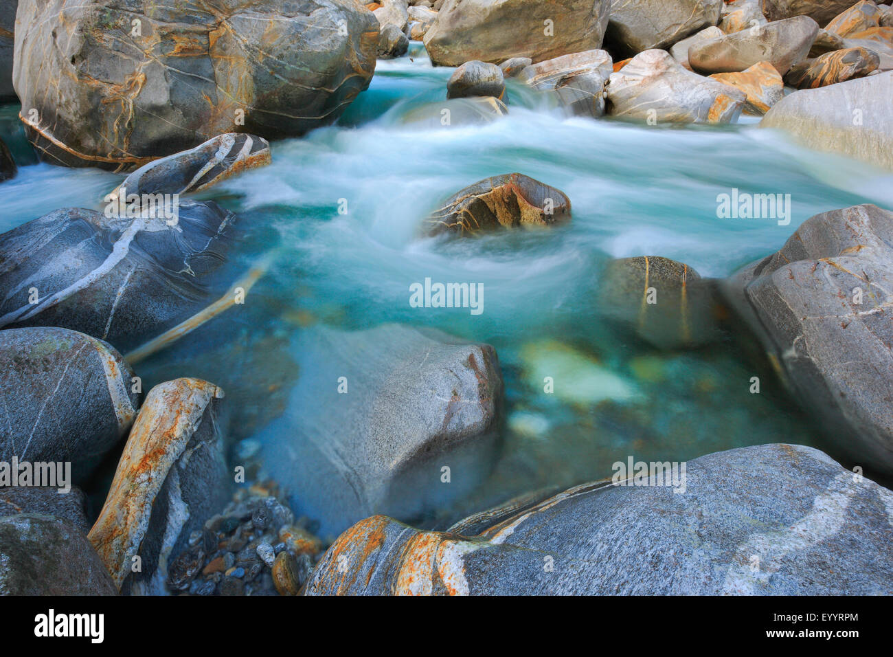 Vercasca River Verzasca in the Verzasca valley, Switzerland, Ticino Stock Photo ...