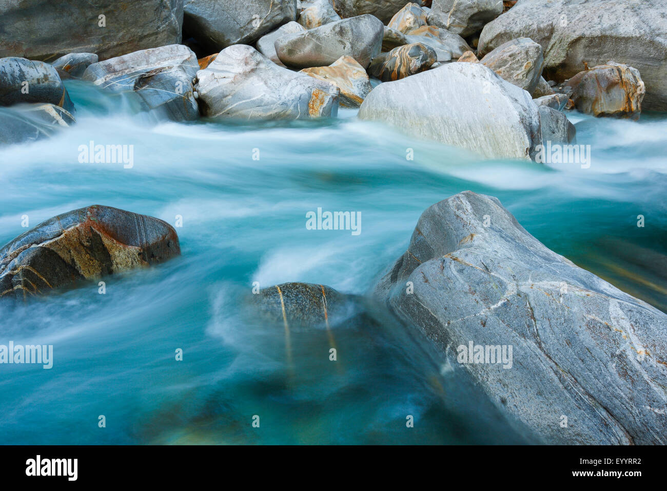 Vercasca River Verzasca in the Verzasca valley, Switzerland, Ticino Stock Photo ...