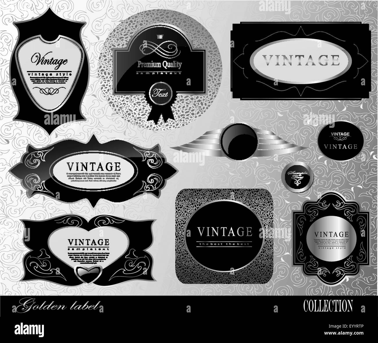 black gold labels Stock Vector Image & Art Alamy