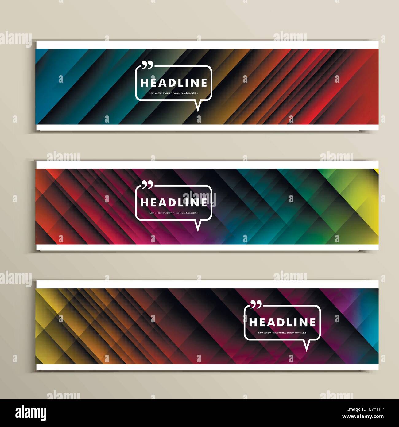 lines on a colored background. Set vector banners Stock Vector Image ...