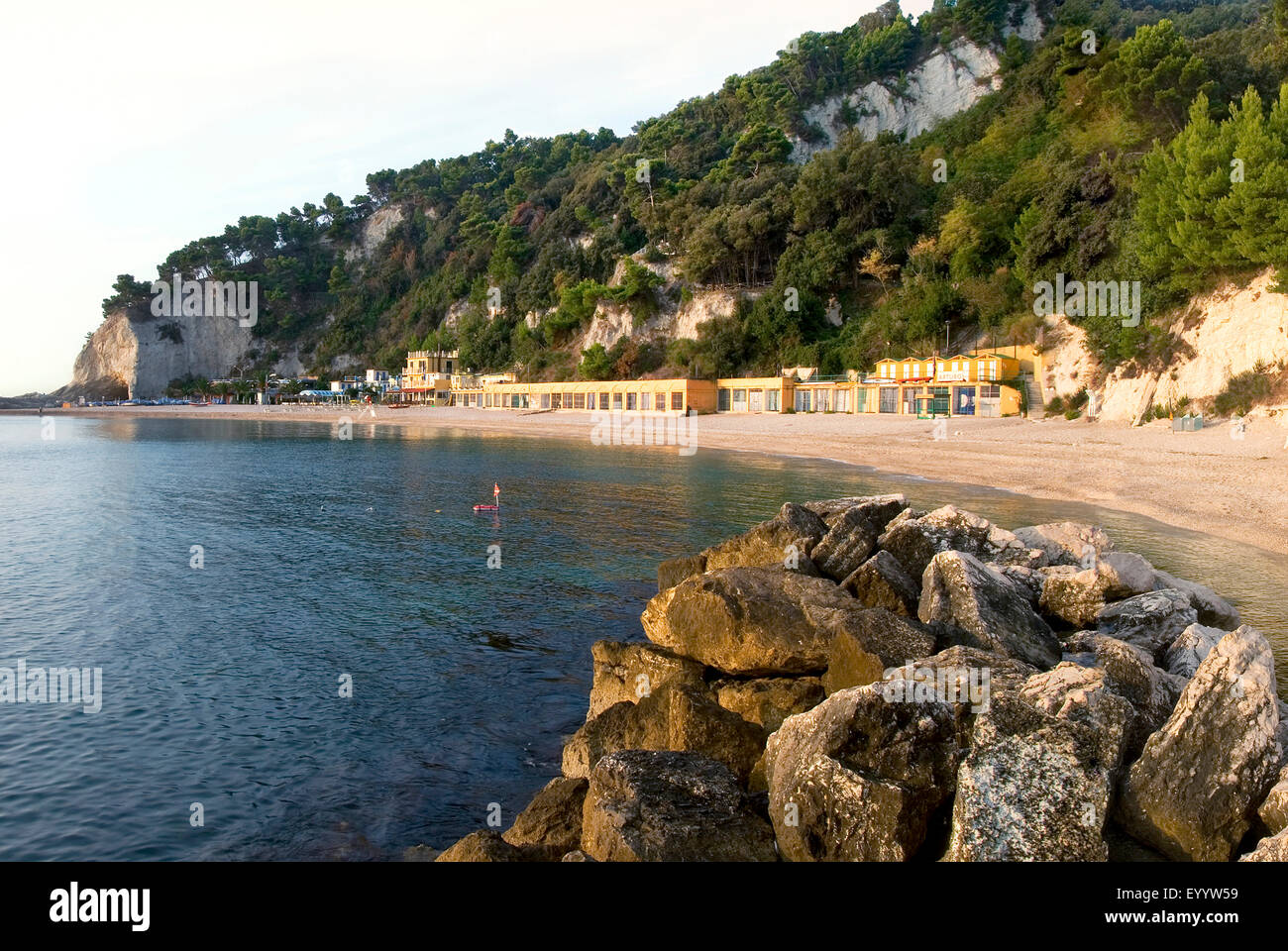 Spiaggia Urbani beach in Sirolo, Italy, Marche, Sirola Stock Photo