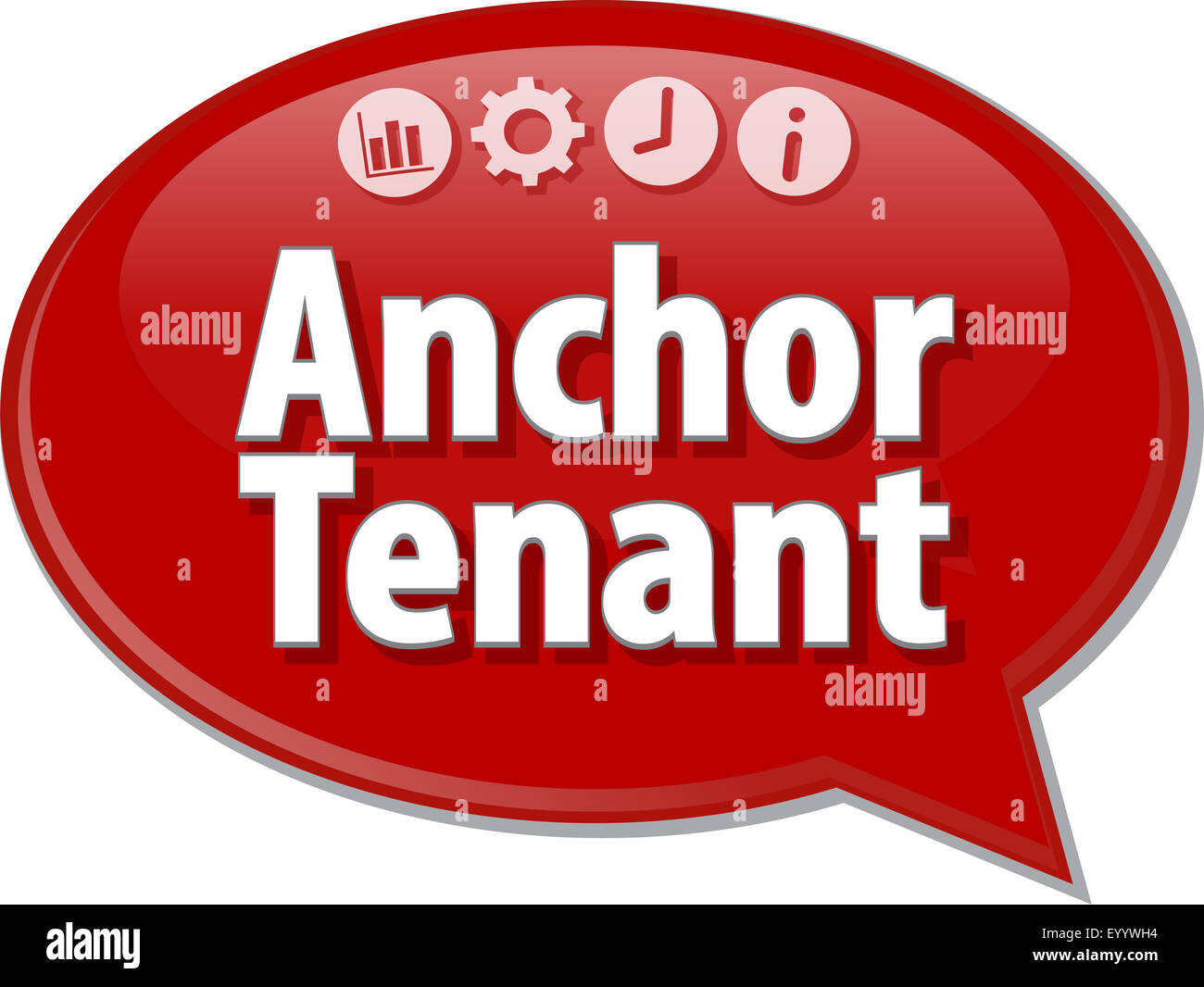 Speech bubble dialog illustration of business term saying Anchor Tenant