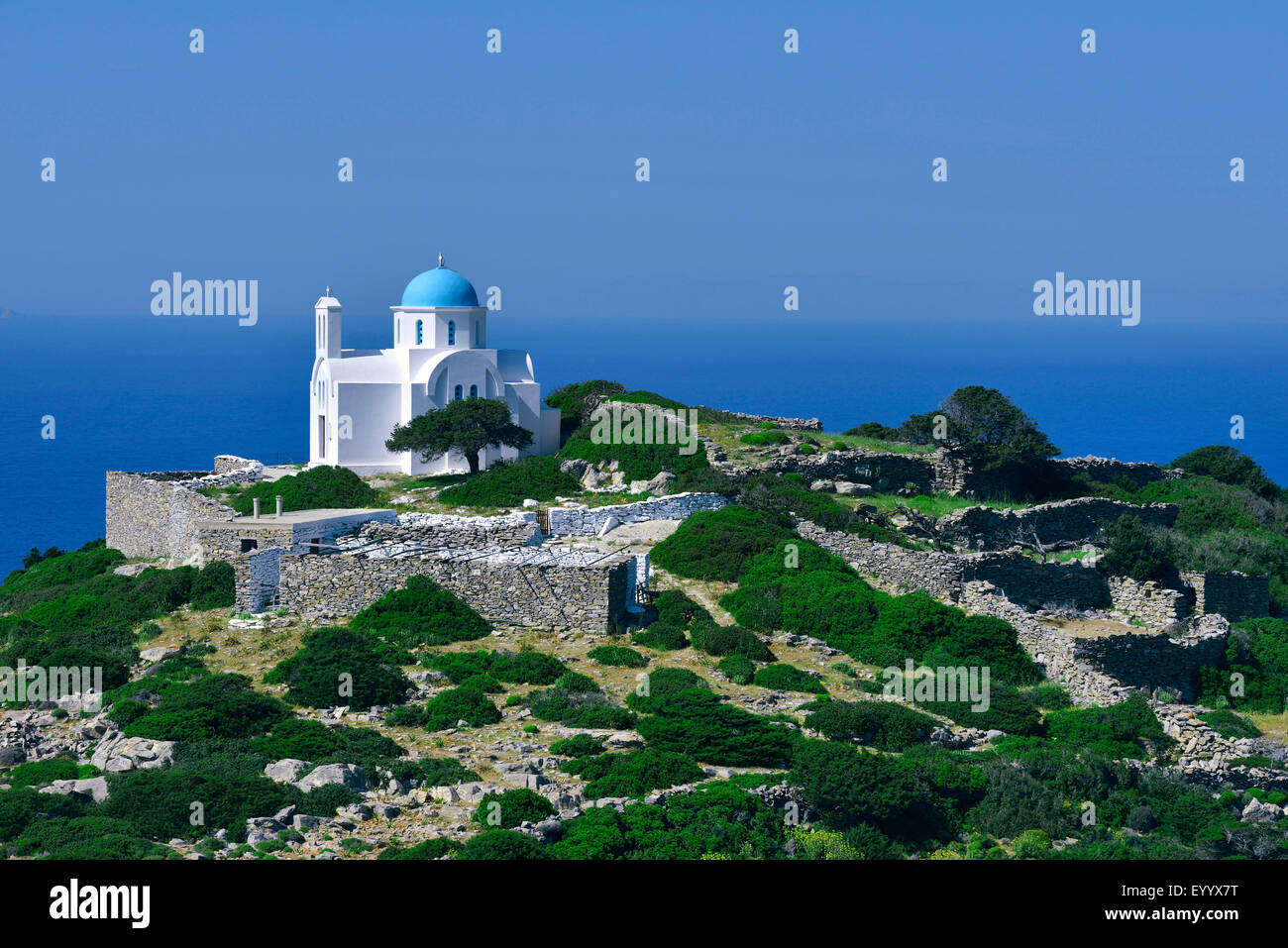 church of Agios Ioannis near village of Vroustsi, Greece, Cyclades, Amorgos  Stock Photo - Alamy