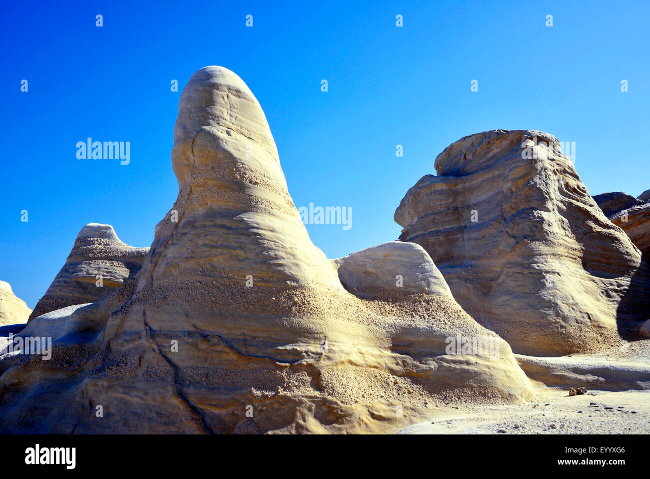 The fabulous rock area of Sarakiniko near Adamas village in the island of Milos, Greece, Cyclades, Milos Stock Photo