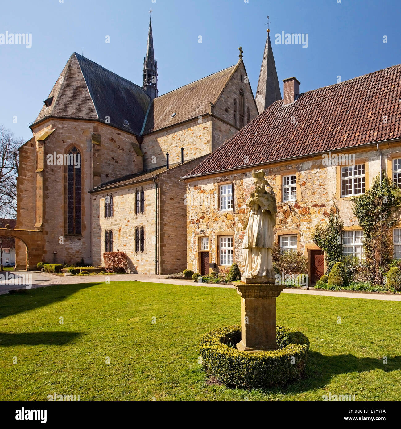 Cloister of the Order of Saint Benedict in Herzebrock with minster ...