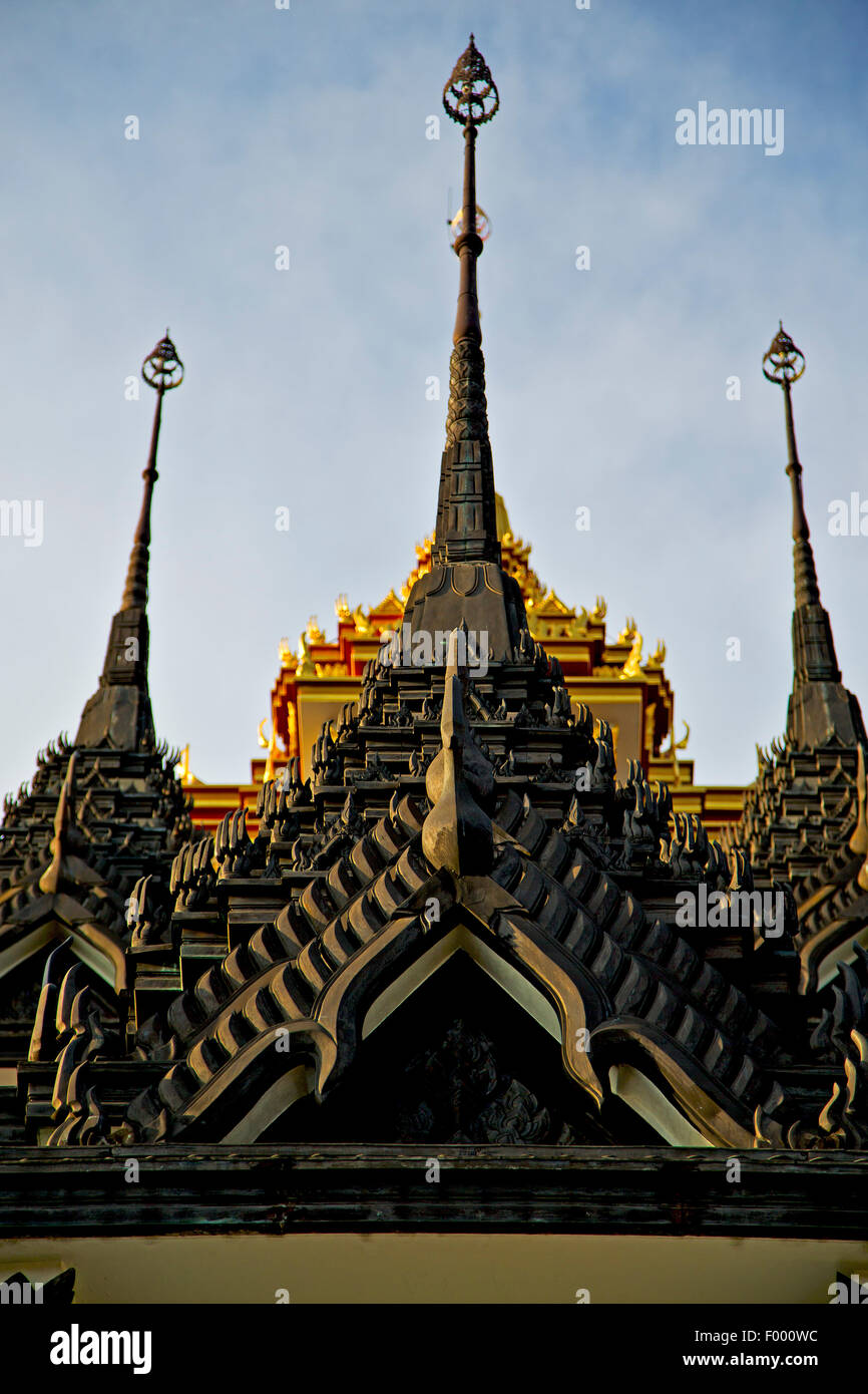asia bangkok in temple thailand abstract cross colors roof wat and ...